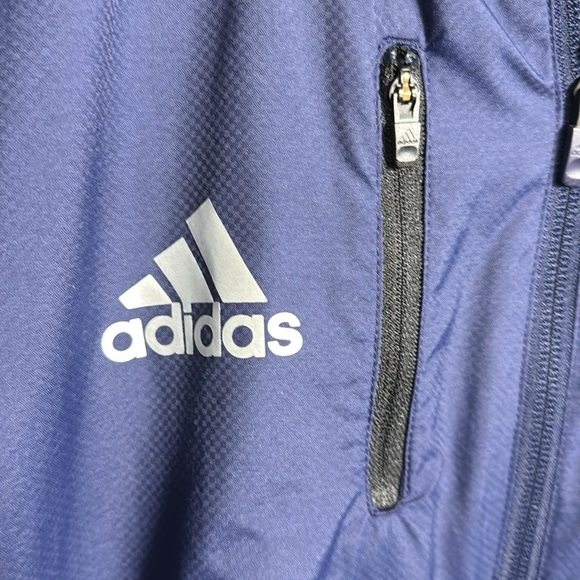 Adidas Men's Blue and Black Jacket medium windbreaker coat with hood two tone - Picture 3 of 9